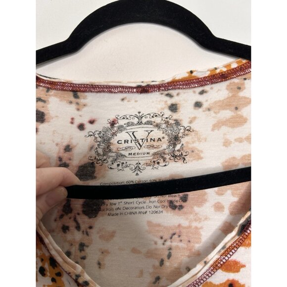 V Cristina Womens Colorful Tunic Y2K Design Beaded Long Sleeve Size Medium - Picture 3 of 9